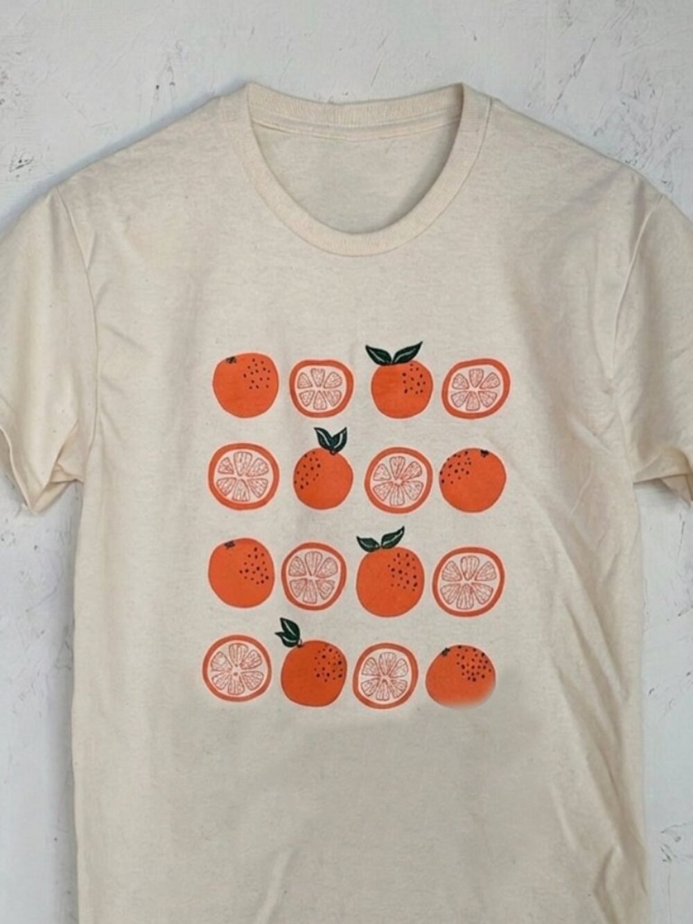 Oranges Screen Printed T-Shirt 🍊🌿✨ | Garden Graphic Tee | Fresh Citrus Tee